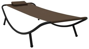vidaXL Ξαπλώστρα - Κρεβάτι Κήπου Καφέ 200 x 90 εκ. από Ατσάλι