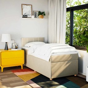 vidaXL Κρεβάτι Boxspring με Στρώμα Κρεμ 80 x 200 εκ. Υφασμάτινο