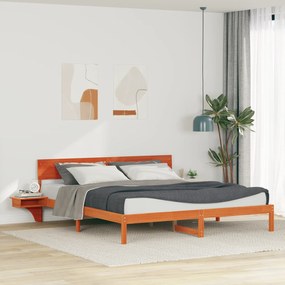vidaXL Σκελετός Κρεβατιού Καφέ κεριού 200 x 200 cm Μασίφ ξύλο πεύκου