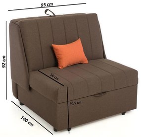 Πολυθρόνα New Montana Fylliana Καφέ - Πορτοκαλί Bombay 95x100x92 εκ. 95x100x92 εκ.