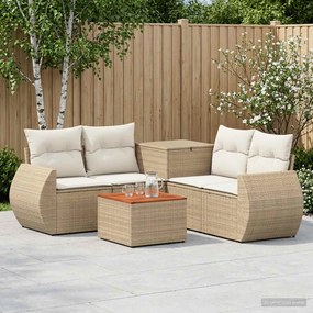 vidaXL Σετ Καναπέ 6 τμχ. Μπεζ και Κρέμ 55 x 55 x 37 εκ