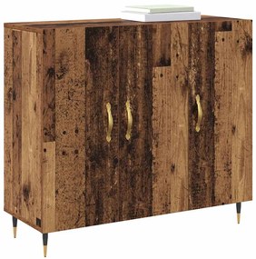 vidaXL Πλαϊνό γραφείο Καφέ 90 x 34 x 80 εκ. Επεξεργασμένο ξύλο