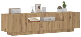Έπιπλο Τηλεόρασης με LED Αρτισιανή Δρυς 160x35x40 εκ Επεξ.Ξύλο
