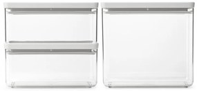 Brabantia 1008882 Σετ κουτιών αποθήκευσης προϊόντων Tasty+ Stackable 2x1.5L+1x3.5L Light Grey