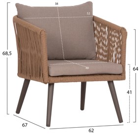 ΣΑΛΟΝΙ ΕΞ.ΧΩΡΟΥ 4ΤΜΧ FREJA HM6057.04 ΑΛΟΥΜ.ΚΑΠΟΥΤΣΙΝΟ-PE RATTAN &amp; ΜΑΞΙΛΑΡΙΑ ΜΠΕΖ