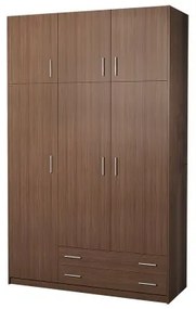 Intrahome Ντουλάπα τρίφυλλη με πατάρι σε καρυδί χρώμα 150x60x240 Intrahomesa-00652467