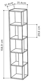 Βιβλιoθήκη στήλη Raphael γκρι antique 31,5x31,5x159εκ 31.5x31.5x159 εκ.