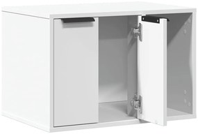 Τουαλέτα Γάτας Περίφραξη Λευκό 60x40x40 εκ. Επεξεργασμ. Ξύλο - Λευκό