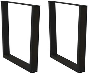 vidaXL Πόδια Τραπεζαρίας Σχήματος V 2 τεμ. Μαύρο 80x(72-73,3) εκ. Ατσάλι