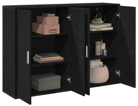 vidaXL Μπουφέδες 2 τμχ Μαύρο Δρύς 60x31x84 εκ Επεξεργασμένο Ξύλο