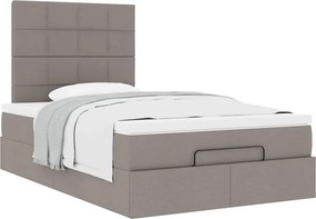 vidaXL Οθωμανικό κρεβάτι με στρώμα Taupe 120x190 cm Ύφασμα