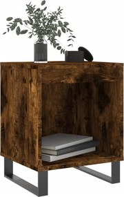 vidaXL Κομοδίνα 2 τεμ. Καπνιστή Δρυς 40 x 35 x 50 εκ. Επεξεργ. Ξύλο