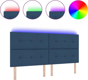 vidaXL LED κεφαλάρι με φώτα λωρίδας LED Μπλε 200 cm Πολυεστέρας