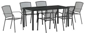 vidaXL Σέτ φαγητού για κήπο 7 pcs Ανθρακί Ατσάλι