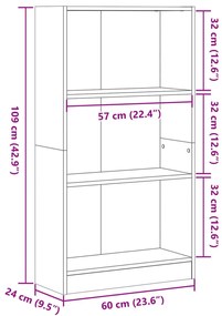 ΒΙΒΛΙΟΘΗΚΗ SONOMA ΔΡΥΣ 60X24X109 ΕΚ. ΑΠΟ ΕΠΕΞΕΡΓΑΣΜΕΝΟ ΞΥΛΟ 857805