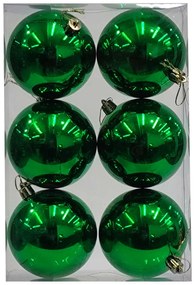 Σετ 6 τεμ. Χριστουγεννιάτικες Μπάλες Πράσινες 8cm 237551