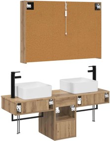 vidaXL Σετ Ντουλαπιών Μπάνιου 4 τμχ. Artisan Δρυς Επεξεργασμένο Ξύλο