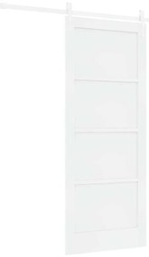 vidaXL Συρόμενη Πόρτα Λευκό 83 x 202 εκ. Μασίφ ξύλο πεύκου και χάλυβας