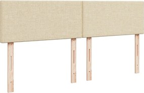 vidaXL Κρεβάτι Boxspring με Στρώμα Κρεμ 200x200 εκ. Υφασμάτινο