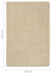 vidaXL Χαλί Shaggy Αντιολισθητικό Κρεμ 140 x 200 εκ.