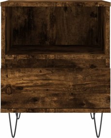 vidaXL Κομοδίνα 2 τεμ. Καπνιστή Δρυς 40 x 35 x 50 εκ. Επεξεργ. Ξύλο