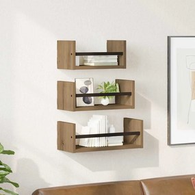 vidaXL Σετ ραφιών τοίχου 3 pcs Artisan Oak 40x16x14εκ.