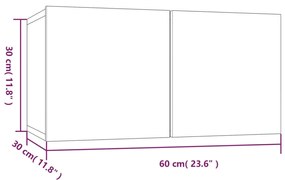 Έπιπλα Τηλεόρασης Κρεμαστά Καφέ 60x30x30 εκ. Επεξ. Ξύλο - Καφέ