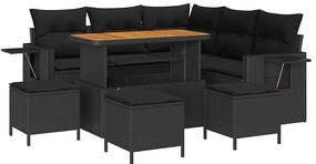 vidaXL Σετ Καναπέ Κήπου 9 pcs Μαύρο συνθετικό ρατάν