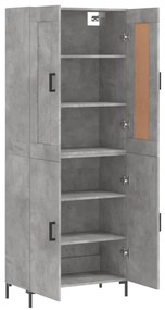 vidaXL Ντουλάπι Γκρι Σκυροδέματος 69,5x34x180 εκ. Επεξεργασμένο Ξύλο