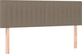 vidaXL Κρεβάτι Boxspring με Στρώμα &amp; LED Taupe 140x200 εκ. Υφασμάτινο