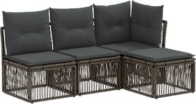vidaXL Σετ Καναπέ Κήπου 4 pcs Γκρι συνθετικό ρατάν