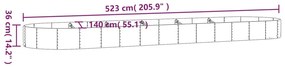 vidaXL Ζαρντινιέρα Ασημί 523x140x36 εκ. Γαλβανισμένος χάλυβας