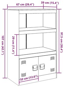 Ντουλάπι Πράσινο Λαδί 67x39x107 εκ. από Ατσάλι - Πράσινο