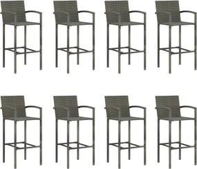 vidaXL Σετ Επίπλων Μπαρ Κήπου 9 τεμ. Γκρι