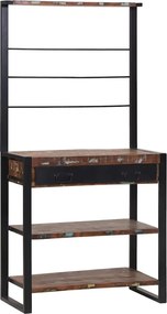 vidaXL Ράφι κουζίνας Πολύχρωμο και Μαύρο 80 x 40 x 160 cm