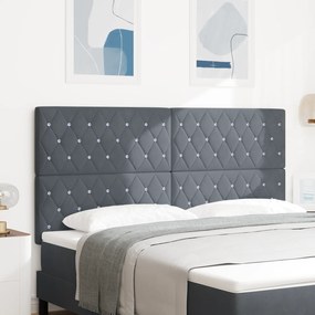 vidaXL Βελούδινο Κεφαλάρι Argyle Σκούρο γκρι 180 cm Βελούδο