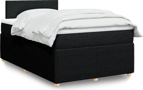 vidaXL Κρεβάτι Boxspring με Στρώμα Μαύρο 120x190 εκ. Υφασμάτινο