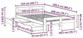 Σκελετός Κρεβ. Χωρίς Στρώμα Καφέ Κεριού 120x200 εκ Μασίφ Πεύκο - Καφέ