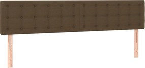 vidaXL Κρεβάτι Boxspring με Στρώμα Σκούρο Καφέ 200x200 εκ. Υφασμάτινο