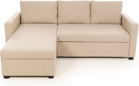 Γωνιακός Καναπές Κρεβάτι Κρέμα DUSO 153x236x90