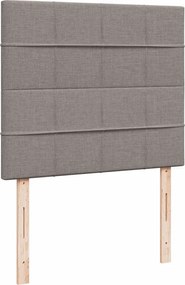 vidaXL Κρεβάτι Boxspring με Στρώμα Taupe 120x190 εκ. Υφασμάτινο