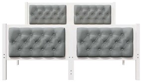 vidaXL Σκελετός Κρεβατιού με κεφαλάρι Ανοιχτό γκρι 150 x 200 cm