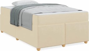 vidaXL Σκελετός Κρεβατιού με στρώμα Κρεμ 120 x 190 cm ύφασμα