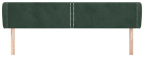 Κεφαλάρι με Πτερύγια Σκούρο Πράσινο 183x23x78/88 εκ. Βελούδινο - Πράσινο