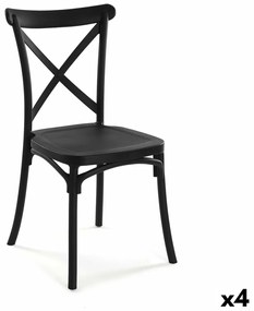 Καρέκλα Versa Μαύρο 43 x 88 x 43 cm (4 Μονάδες)