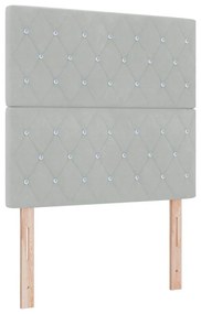 vidaXL Κρεβάτι με ελατήρια Ανοιχτό γκρι 100 x 200 cm Βελούδο