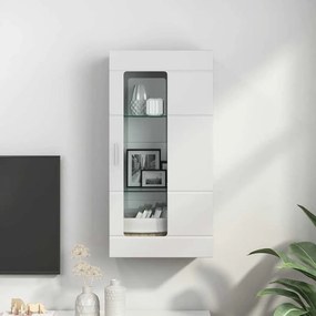 vidaXL Ξύλινο Ντουλάπι Υψηλής γυαλάδας λευκό Επεξεργασμένο Ξύλο