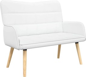 vidaXL Καναπές 2 ατόμων Λευκό 115 x 61 x 87 εκ. Ύφασμα