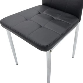 Καρέκλα Cube PU μαύρο-πόδι χρωμίου 4αδα 41x46x97 εκ.