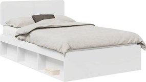 vidaXL Σκελετός Κρεβατιού Λευκό 120 x 190 cm Στερεά ξυλεία πεύκου